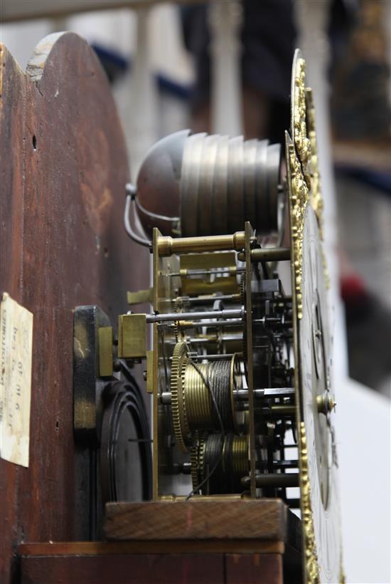 A George III inlaid mahogany eight day chiming longcase clock, 7ft 7in.